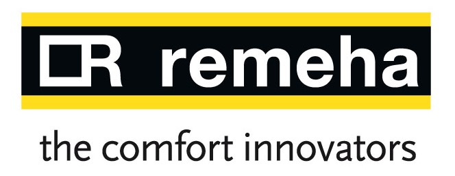 Op deze afbeelding is het logo van de firma Remeha te zien.